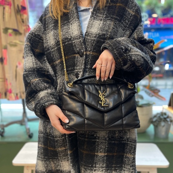 Saint Laurent Small Loulou Puffer Bag Black Gold - Picture 16 of 16